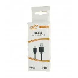 KABEL USB WTYK A - USB WTYK TYPU C 1.5M CZARNY