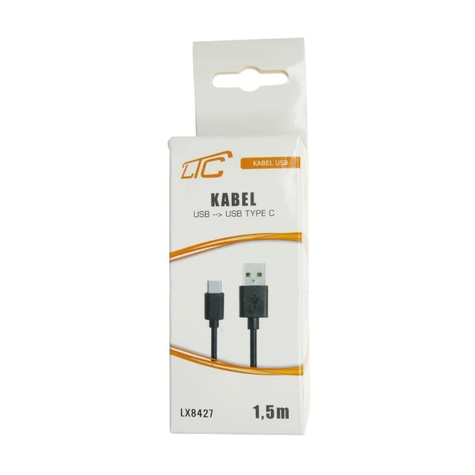 KABEL USB WTYK A - USB WTYK TYPU C 1.5M CZARNY