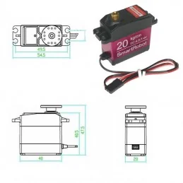 SERWOMOTOR SR-6120MG 20KG 180 STOPNI 4.8-7.4 V