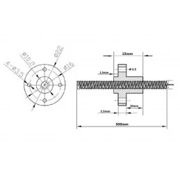 NAKRĘTKA DO ŚRUBY TRAPEZOWEJ 8MM T8 - SKOK GWINTU 2 MM