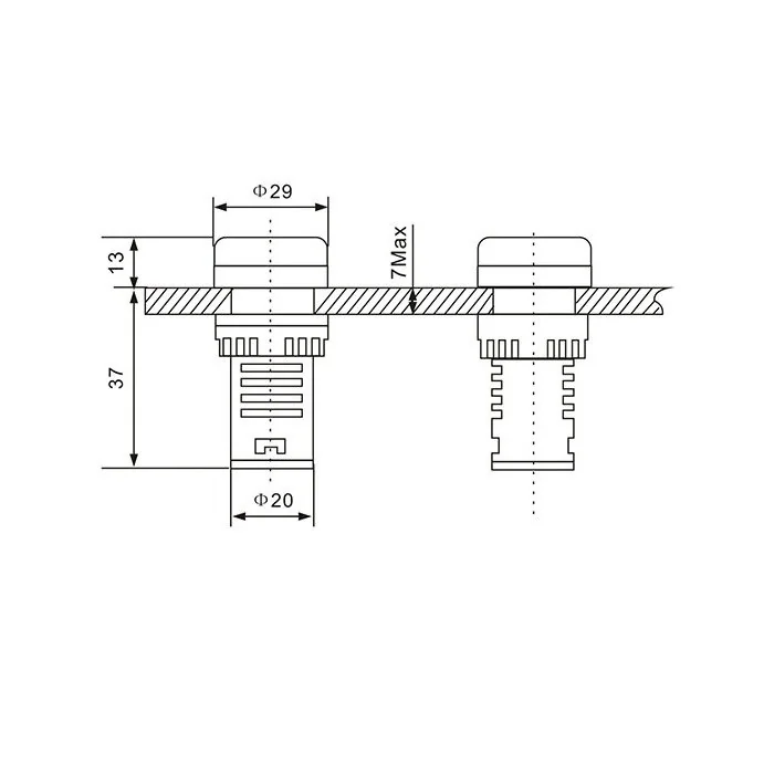 WOLTOMIERZ TABLICOWY CYFROWY OKRĄGŁY AC 60-500V 22 MM BIAŁY