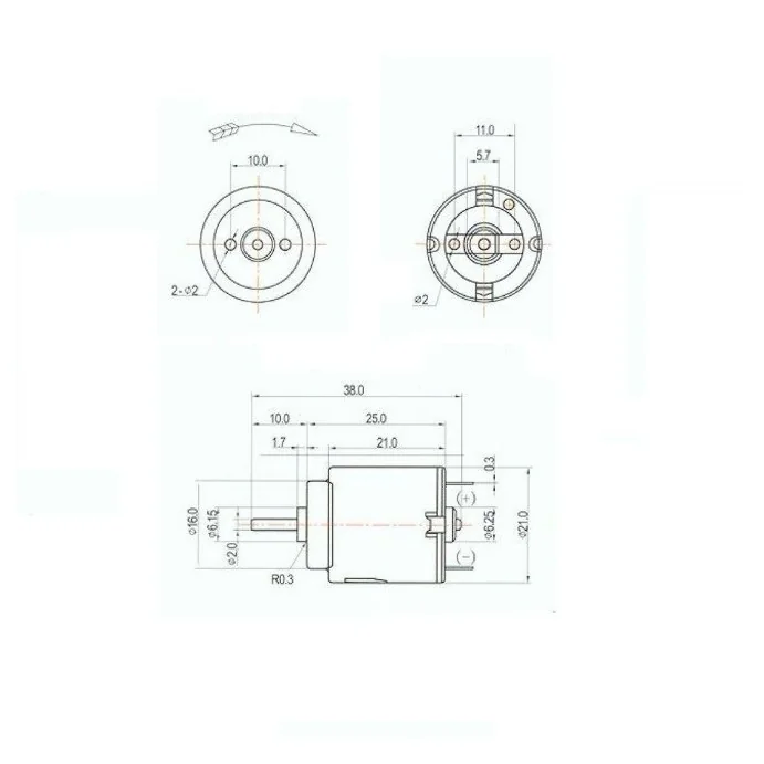 SILNIK DC 140 3-4.5V DŁUGOŚĆ WAŁU 3 MM