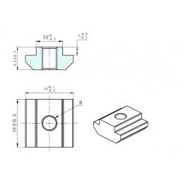 NAKRĘTKA MŁOTECZKOWA T-NUT M4 DO PROFILI ALUMINIOWYCH V-SLOT