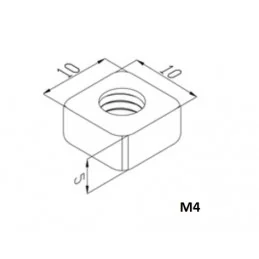 NAKRĘTKA KWADRATOWA M4 10*5 MM