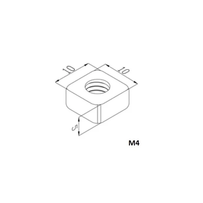 NAKRĘTKA KWADRATOWA M4 10*5 MM