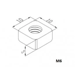 NAKRĘTKA KWADRATOWA M6 10*5 MM