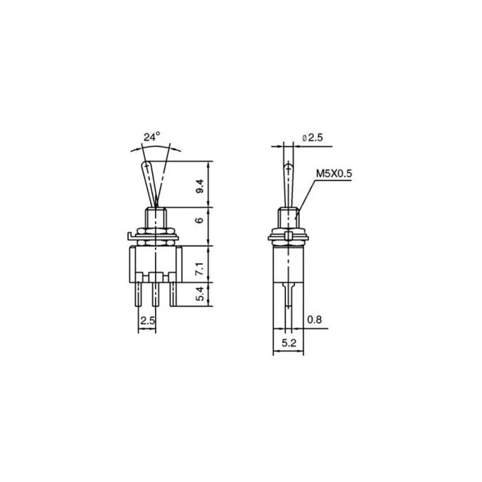 PRZEŁĄCZNIK DŹWIGNIOWY SMTS-103 3 POZYCJE 3 PIN