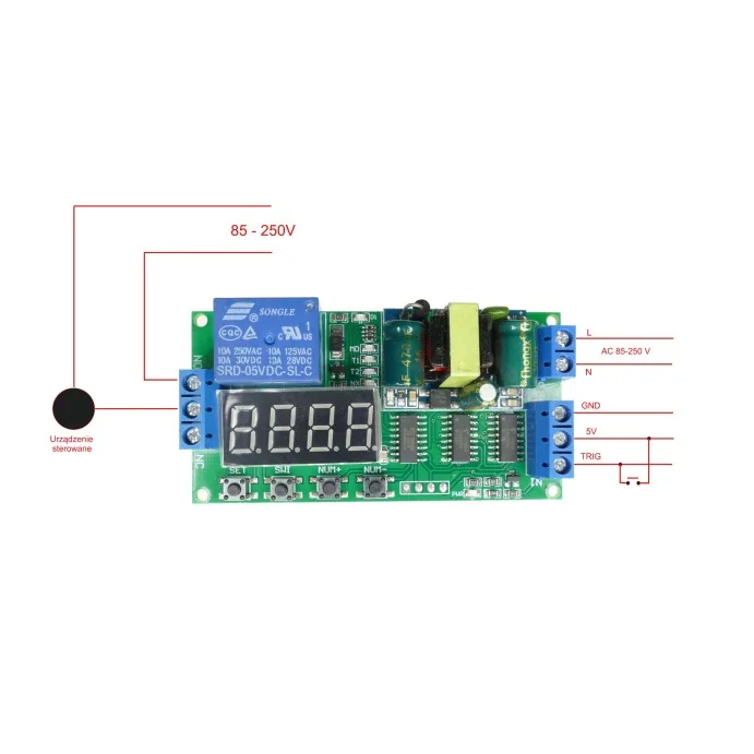 MODUŁ PRZEKAŹNIK CZASOWY Z WYZWALANIEM AC 85-265V