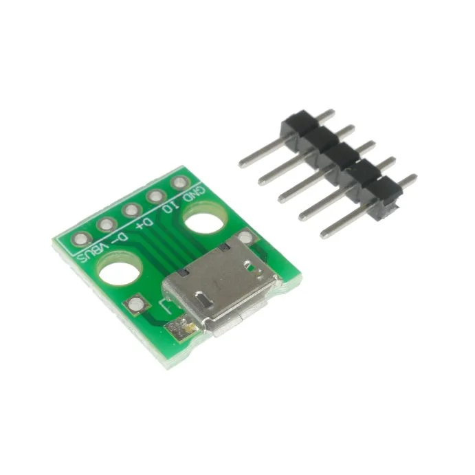 GNIAZDO MICRO USB PRZEJŚCIE NA PCB 5 PIN