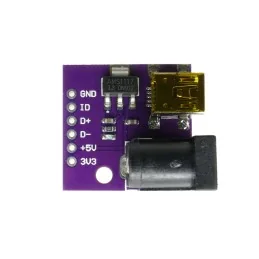 MODUŁ ZASILAJĄCY Z GNIAZDEM DC 2.1/5.5 ORAZ MINI USB 12/5/3.3V