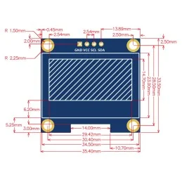 WYŚWIETLACZ OLED 1.3" 128X64 I2C - STEROWNIK SH1106 - NIEBIESKA GRAFIKA