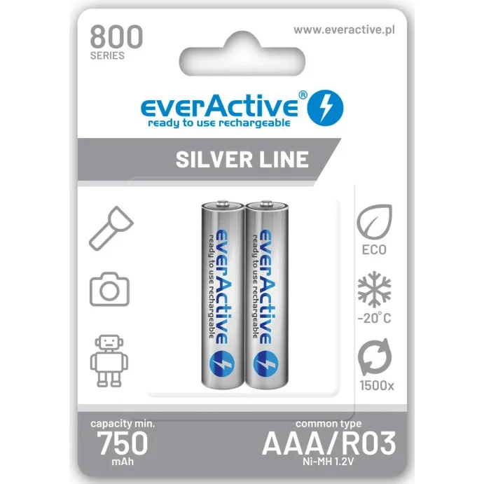 AKUMULATOR AAA R3 1.2V/800MAH EVERACTIVE Ni-MH 2 SZTUKI