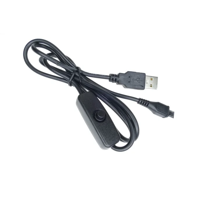 KABEL USB - MICRO USB Z PRZEŁĄCZNIKIEM RASPBERRY 1M