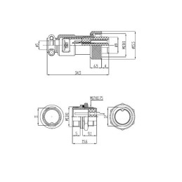 ZŁĄCZE GX12-2 WTYK+GNIAZDO 2 PIN