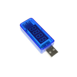 WOLTOMIERZ + AMPEROMIERZ USB - TESTER 3.5 - 7V 0 - 3A NIEBIESKI PROSTY