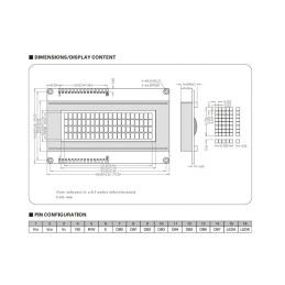 WYŚWIETLACZ LCD 4*20 HD44780 + KONWERTER I2C NIEBIESKI