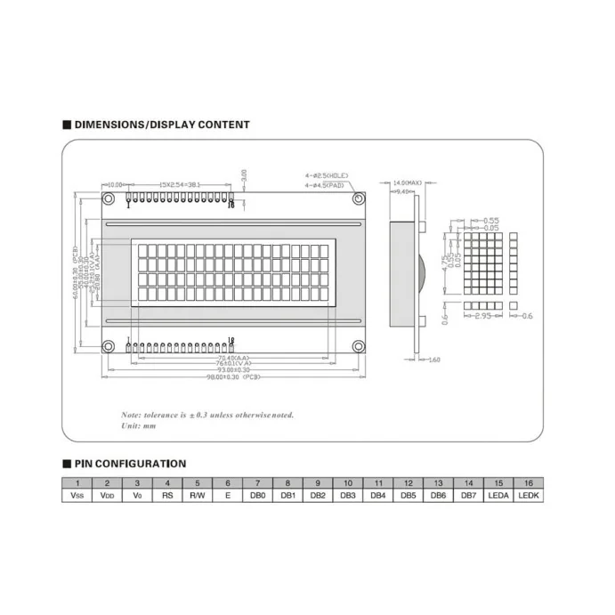 WYŚWIETLACZ LCD 4*20 HD44780 + KONWERTER I2C NIEBIESKI