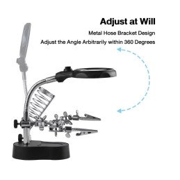 UCHWYT TRZECIA RĘKA LUPA DO LUTOWANIA PODŚWIETLANA LED