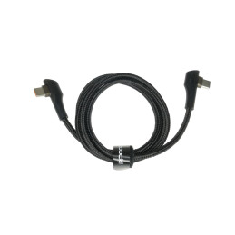 KABEL USB TYPU C 1M 5A 100W CZARNY NYLON KĄTOWY