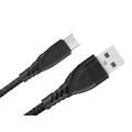 KABEL USB WTYK A - MICRO USB WTYK TYPU C CZARNY 1M