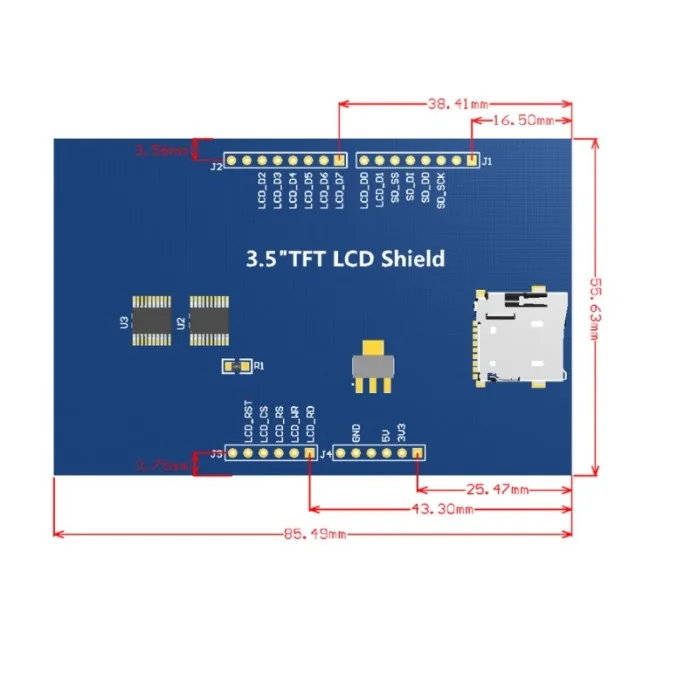 WYŚWIETLACZ TFT 3.5 320X480 ILI9486 UNO 8 BIT