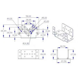 UCHWYT DO SERWA, ELEMENT MONTAŻOWY ROBOTÓW V6