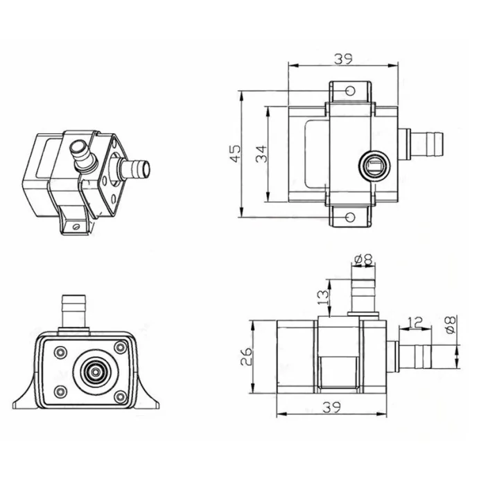 MINIATUROWA POMPA CIECZY 12V 240 L/H ZTA31655