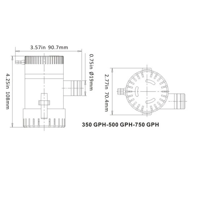 POMPA ZĘZOWA CIECZY 12V 22L/MIN 350GPH ZTA31774