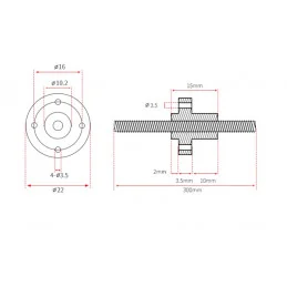 ŚRUBA TRAPEZOWA T8 8MM + NAKRĘTKA 300MM RepRap 3D