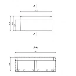 OBUDOWA PLASTIKOWA 224 X 174 X 8 Z90 PS HERMETYCZNA JASNA