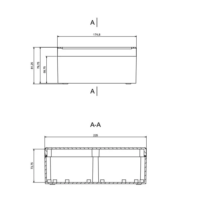 OBUDOWA PLASTIKOWA 224 X 174 X 8 Z90 PS HERMETYCZNA JASNA