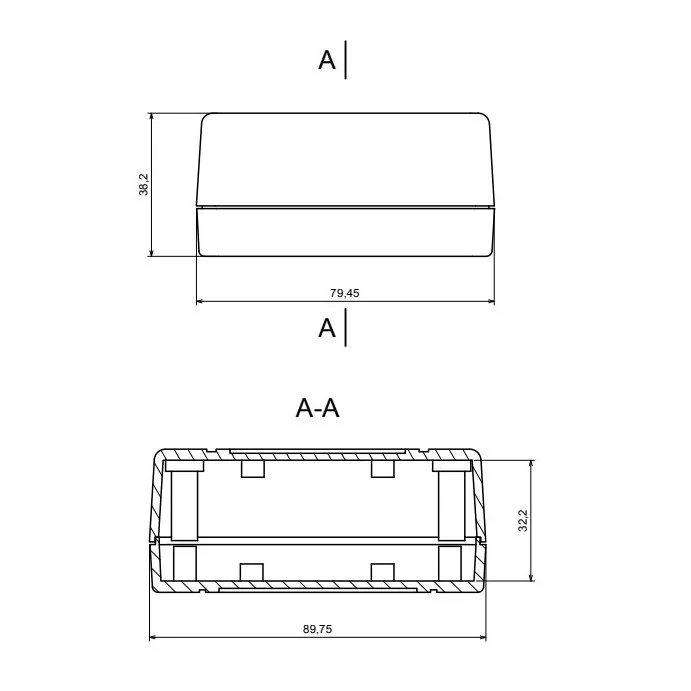 OBUDOWA PLASTIKOWA 90 X 80 X 38 Z79 JASNA