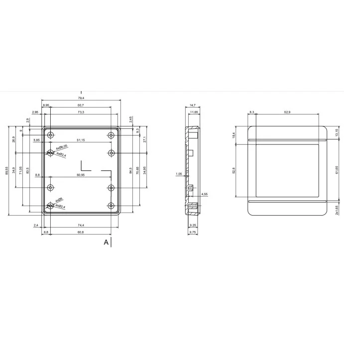 OBUDOWA PLASTIKOWA 90 X 80 X 38 Z79 JASNA