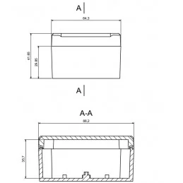 OBUDOWA PLASTIKOWA 88.2 X 64.3 X 41.7 Z56 JASNA