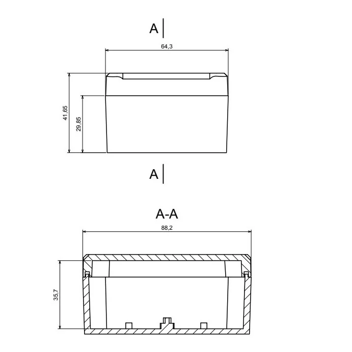 OBUDOWA PLASTIKOWA 88.2 X 64.3 X 41.7 Z56 JASNA