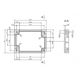 OBUDOWA PLASTIKOWA 88.2 X 64.3 X 41.7 Z56 JASNA