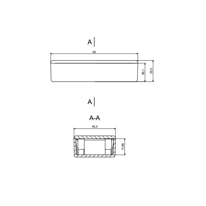 OBUDOWA PLASTIKOWA 95 X 45 X 23 Z75 CZARNA ABS