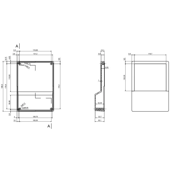 OBUDOWA PLASTIKOWA 190 X 138 X 59 Z20A CZARNA