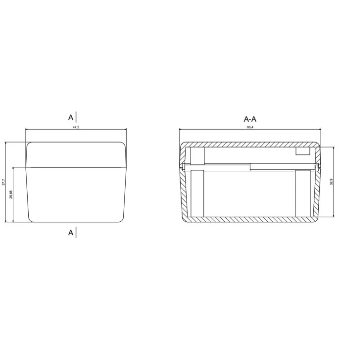 OBUDOWA PLASTIKOWA 66 X 48 X 30 Z24 CZARNA