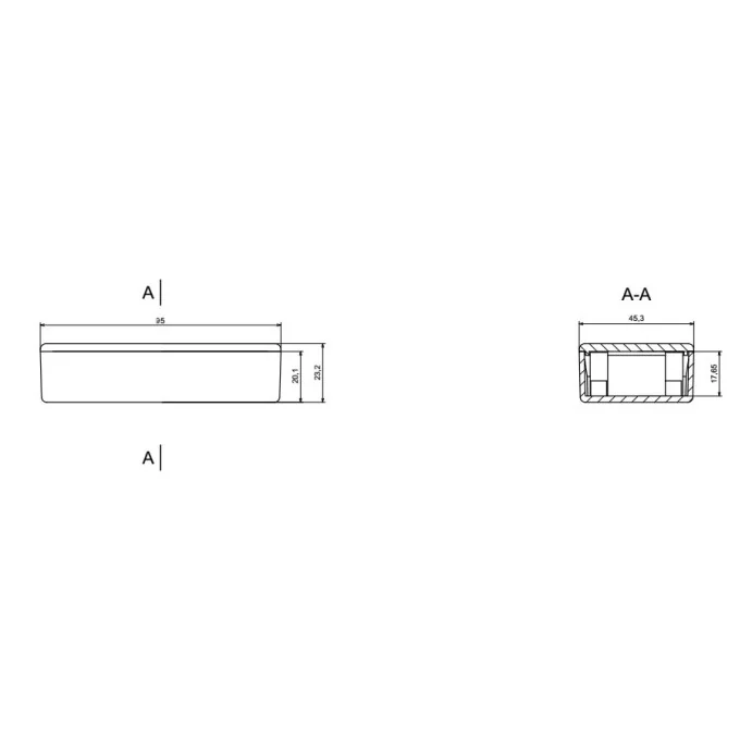 OBUDOWA PLASTIKOWA 95 X 45 X 23 Z75 NIEBIESKA