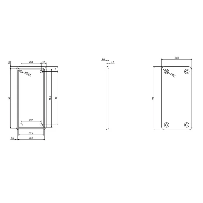 OBUDOWA PLASTIKOWA 95 X 45 X 23 Z75 NIEBIESKA