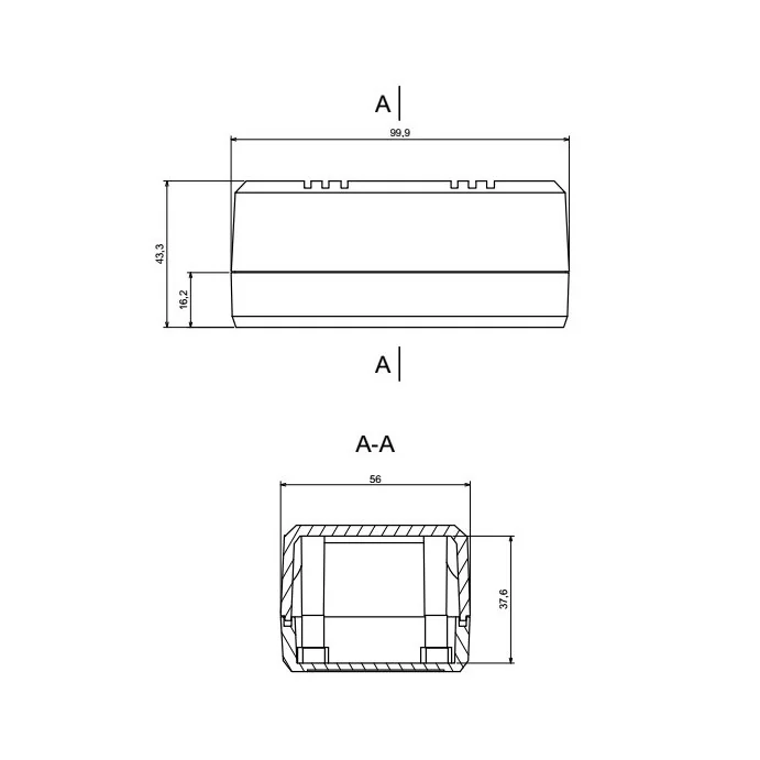 OBUDOWA PLASTIKOWA 99.8 X 56.1 X 43.3 Z45 WENTYLOWANA ABS