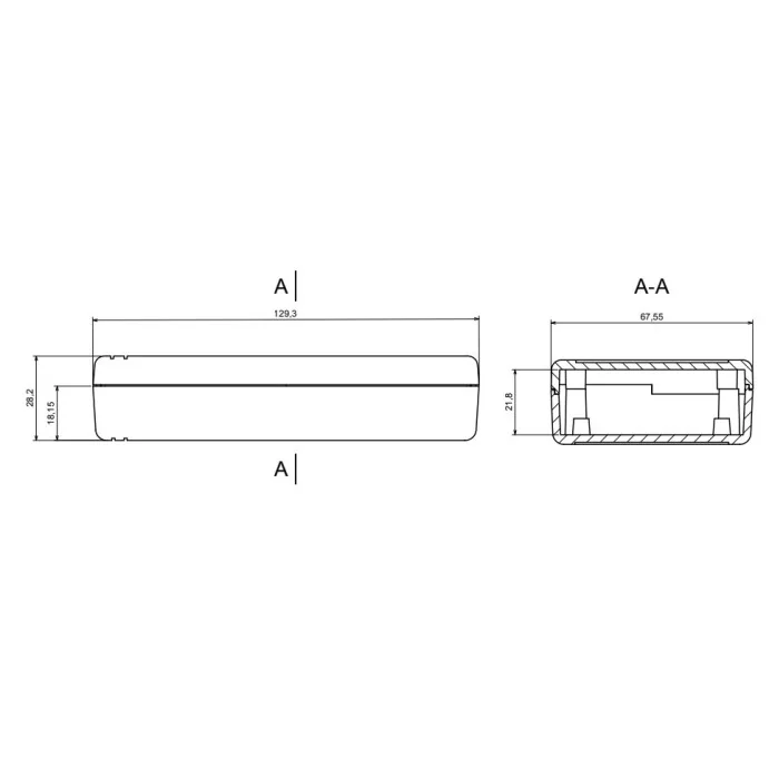 OBUDOWA PLASTIKOWA 129 X 68 X 24 Z34 JASNA