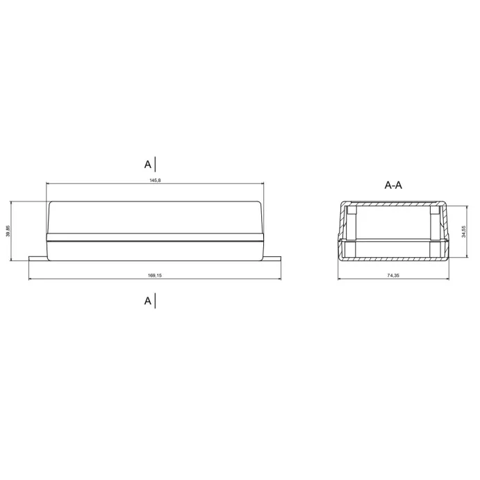 OBUDOWA PLASTIKOWA 145 X 74 X 40 Z52U CZARNA