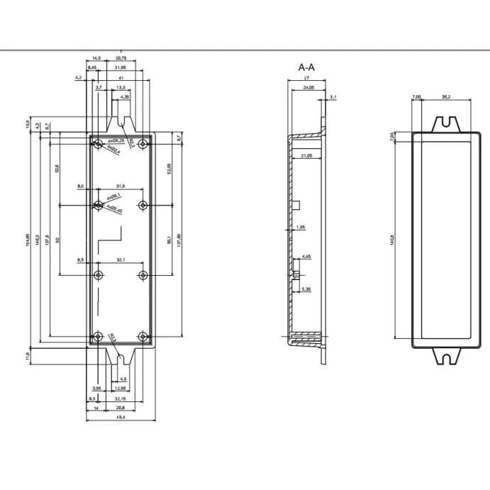 OBUDOWA PLASTIKOWA 155 X 49 X 27 Z51U CZARNA ABS