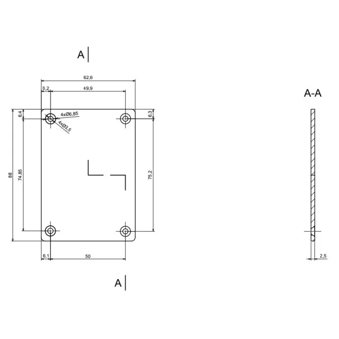 OBUDOWA PLASTIKOWA 90 X 65 X 22 Z53U CZARNA ABS