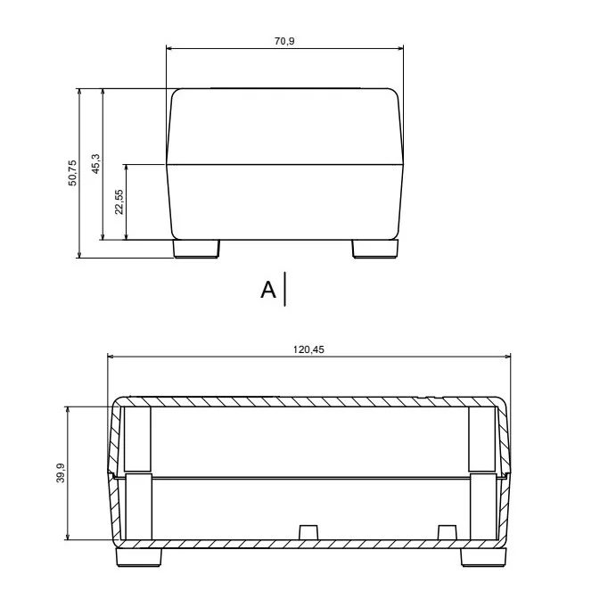 OBUDOWA PLASTIKOWA 120 X 70 X 44 Z30A JASNA