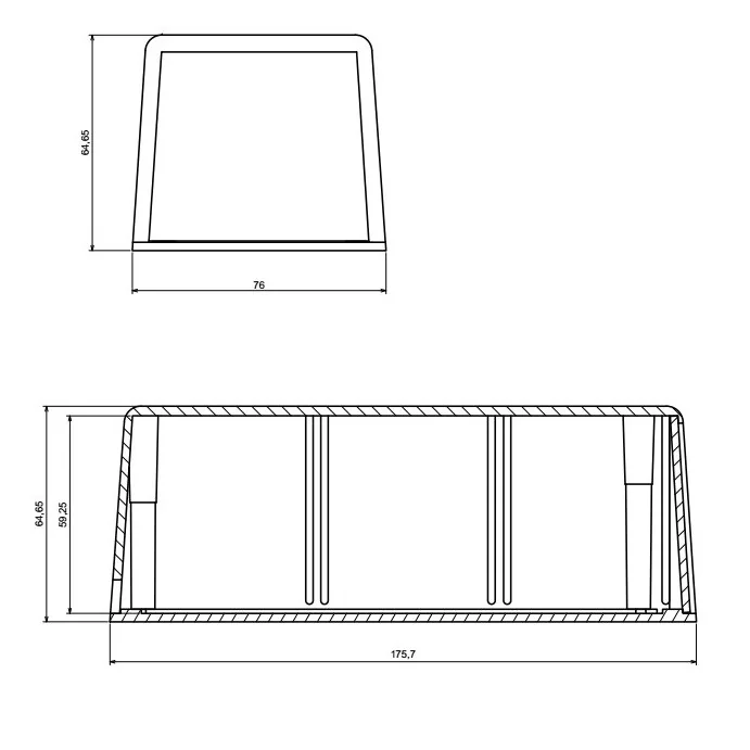 OBUDOWA PLASTIKOWA 176 X 76 X 65 Z18 CZARNA