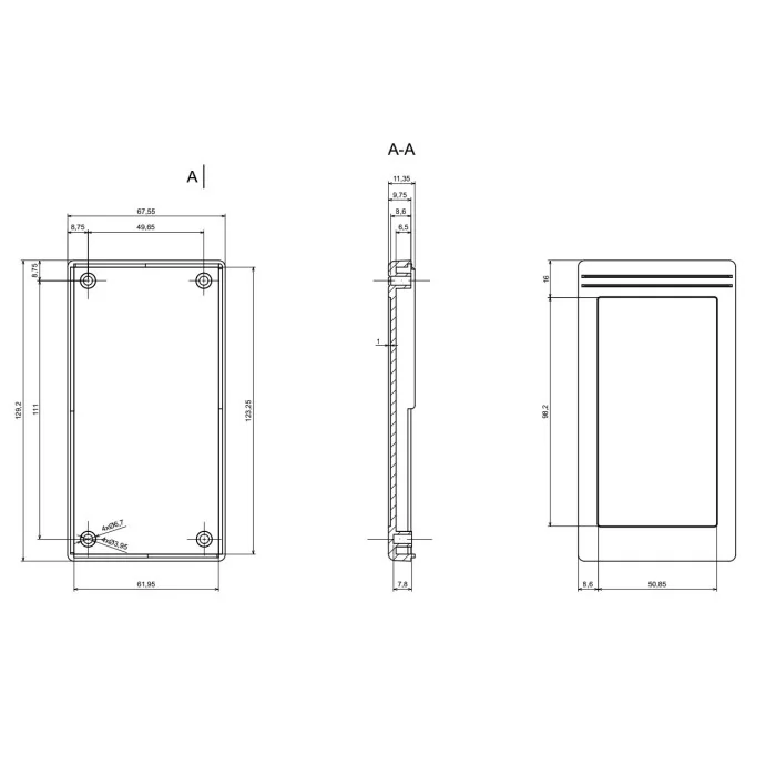 OBUDOWA PLASTIKOWA 129 X 68 X 20 Z34A CZARNA