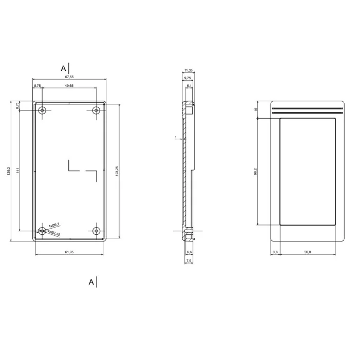 OBUDOWA PLASTIKOWA 129 X 68 X 20 Z34A CZARNA